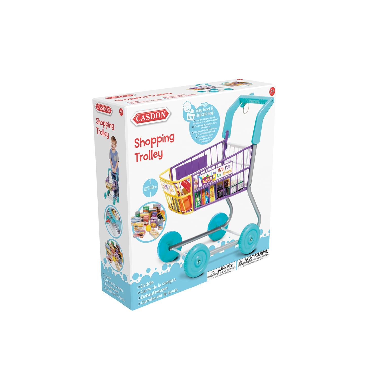 toy shopping trolley with food